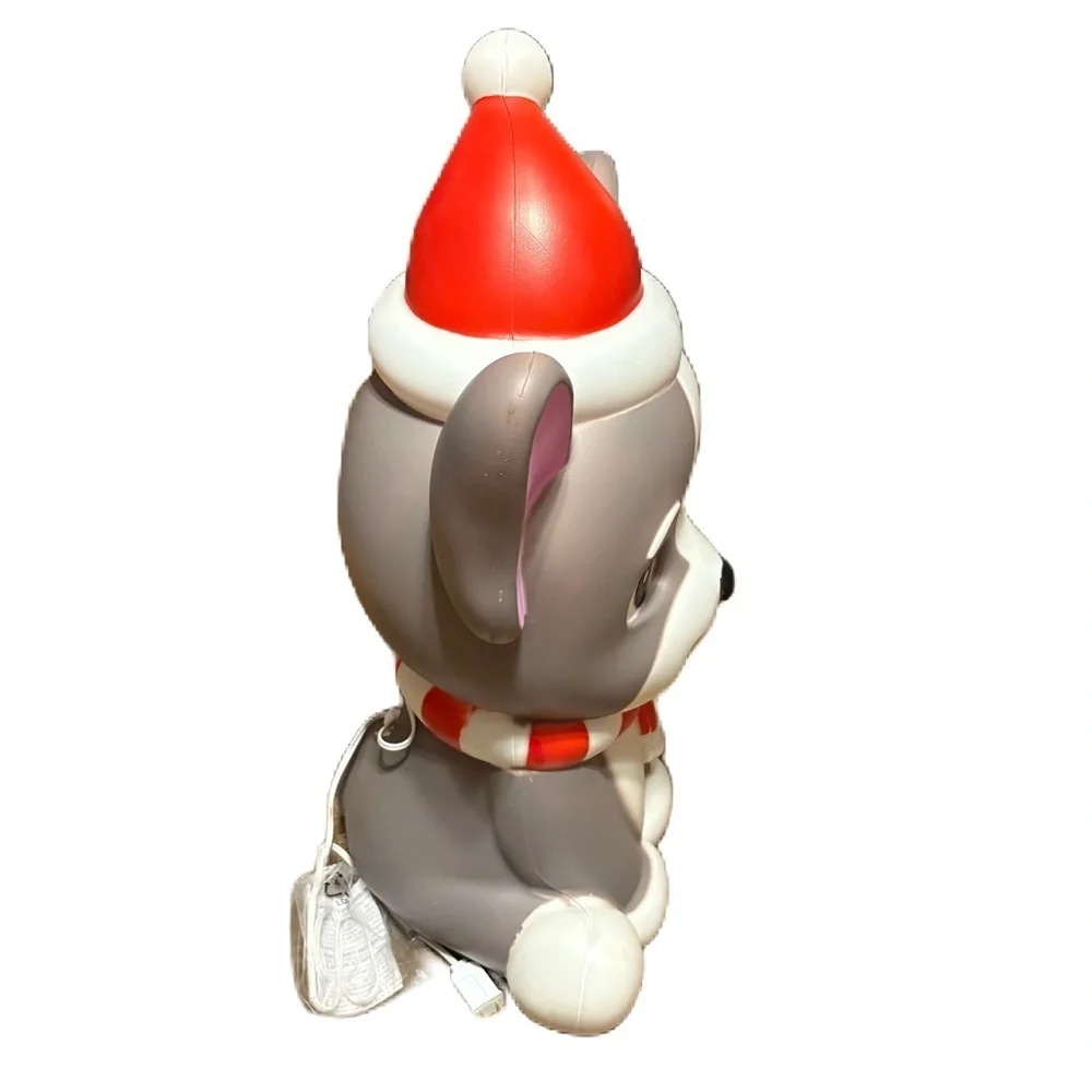 French Bull Dog Blow Mold Light Up Christmas Decoration NEW Gray